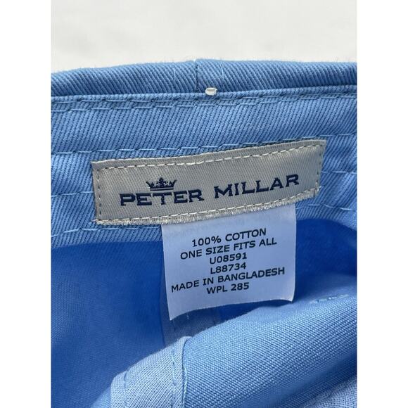 Peter Millar Hat Strap Back Blue Adjustable Embroidered Spell Out Men Golf - Picture 8 of 8